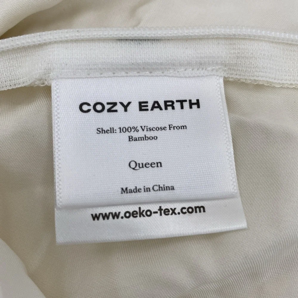 Cozy Earth Duvet Cover QUEEN Cream Ivory Luxury Viscose Bamboo Canvas Tote